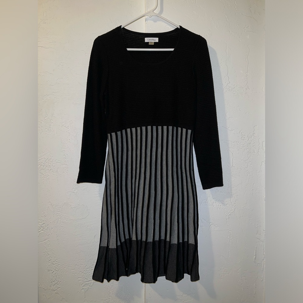 Calvin Klein Pleated Sweater Dress